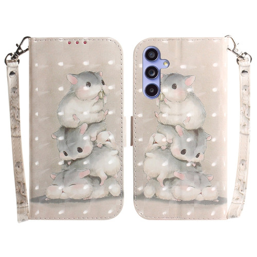 Samsung Galaxy S23 FE 5G 3D Colored Horizontal Flip Leather Phone Case - Squirrels