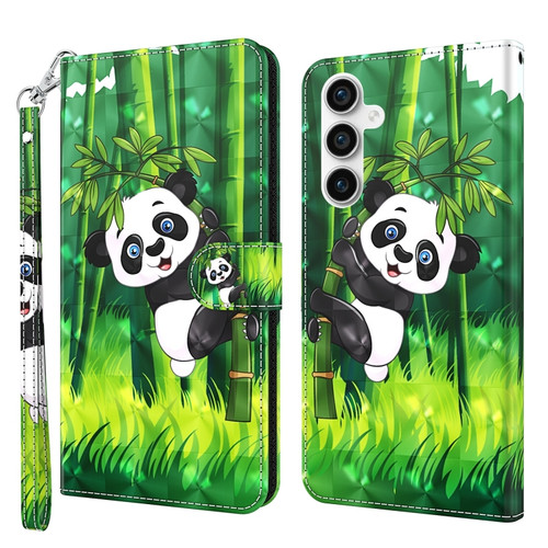 Samsung Galaxy S23 FE 5G 3D Painting Pattern Flip Leather Phone Case - Bamboo Panda