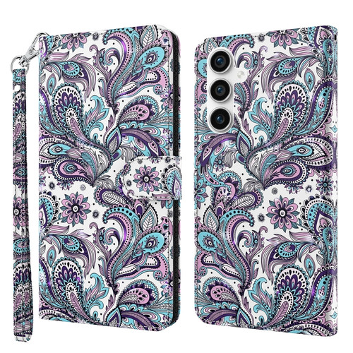 Samsung Galaxy S23 FE 5G 3D Painting Pattern Flip Leather Phone Case - Swirl Pattern