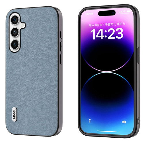 Samsung Galaxy S23 FE 5G ABEEL Black Edge Genuine Leather Mino Phone Case - Blue