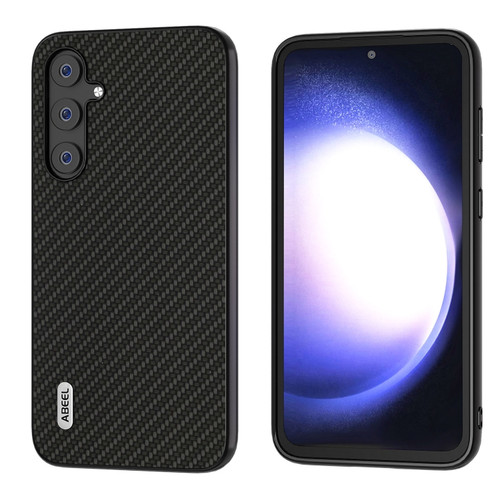 Samsung Galaxy S23 FE 5G ABEEL Carbon Fiber Texture Protective Phone Case - Black