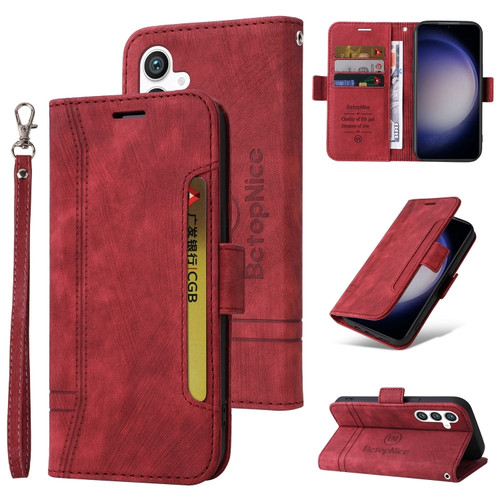 Samsung Galaxy S23 FE 5G BETOPNICE Dual-side Buckle Leather Phone Case - Red