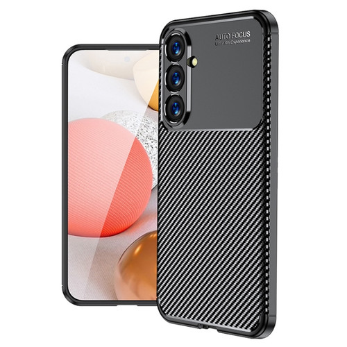 Samsung Galaxy S23 FE 5G Carbon Fiber Texture Shockproof TPU Phone Case - Black