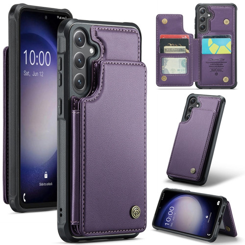 Samsung Galaxy S23 FE 5G CaseMe C22 Card Slots Holder RFID Anti-theft Phone Case - Purple