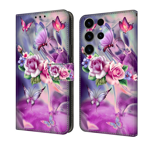 Samsung Galaxy S23 FE 5G Crystal 3D Shockproof Protective Leather Phone Case - Butterfly