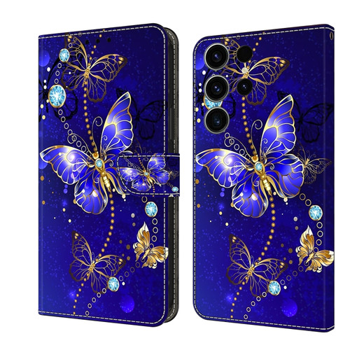 Samsung Galaxy S23 FE 5G Crystal 3D Shockproof Protective Leather Phone Case - Diamond Butterfly