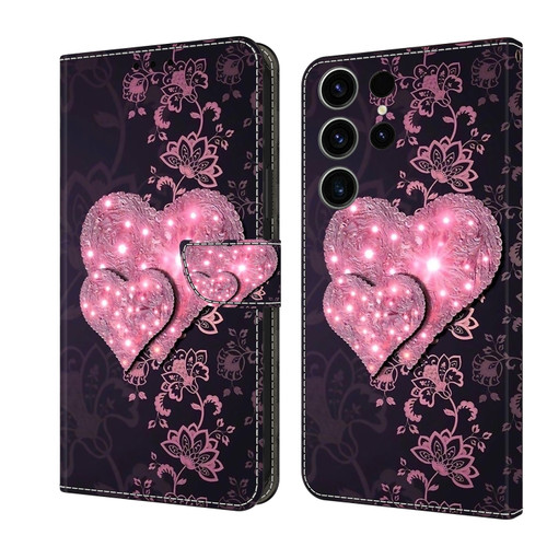 Samsung Galaxy S23 FE 5G Crystal 3D Shockproof Protective Leather Phone Case - Lace Love