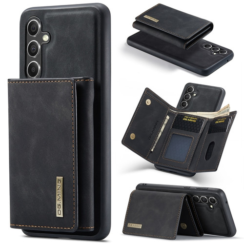 Samsung Galaxy S23 FE 5G DG.MING M1 Series 3-Fold Multi Card Wallet + Magnetic Phone Case - Black