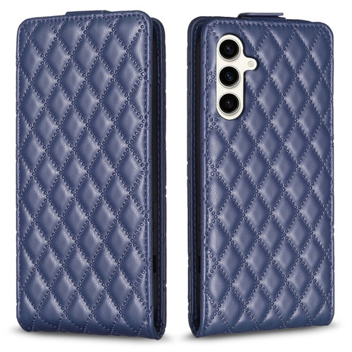 Samsung Galaxy S23 FE 5G Diamond Lattice Vertical Flip Leather Phone Case - Blue