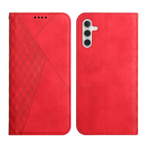 Samsung Galaxy S23 FE 5G Diamond Splicing Skin Feel Magnetic Leather Phone Case - Red