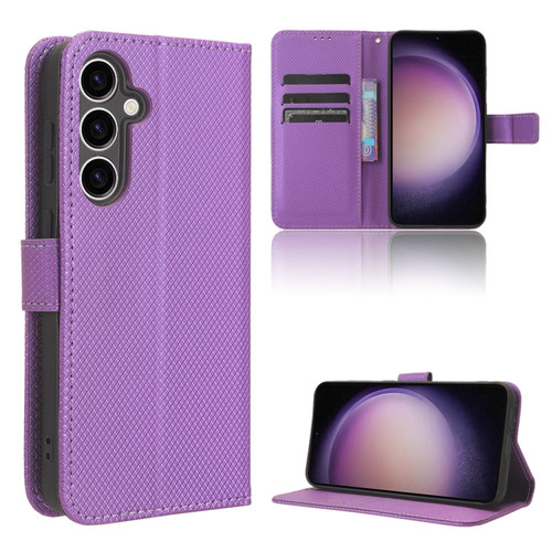 Samsung Galaxy S23 FE 5G Diamond Texture Leather Phone Case - Purple