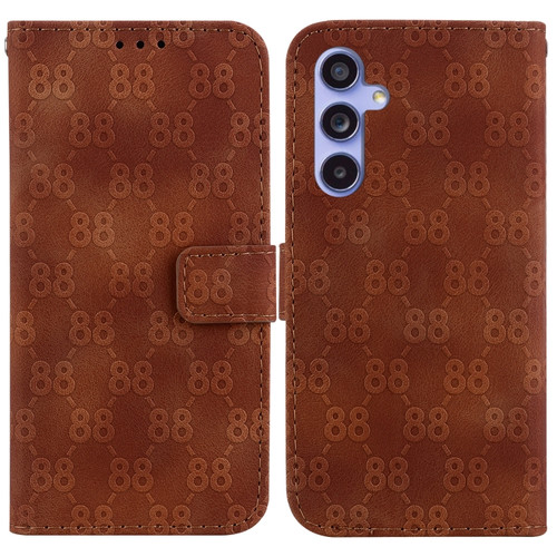 Samsung Galaxy S23 FE 5G Double 8-shaped Embossed Leather Phone Case - Brown