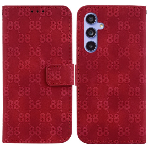 Samsung Galaxy S23 FE 5G Double 8-shaped Embossed Leather Phone Case - Red