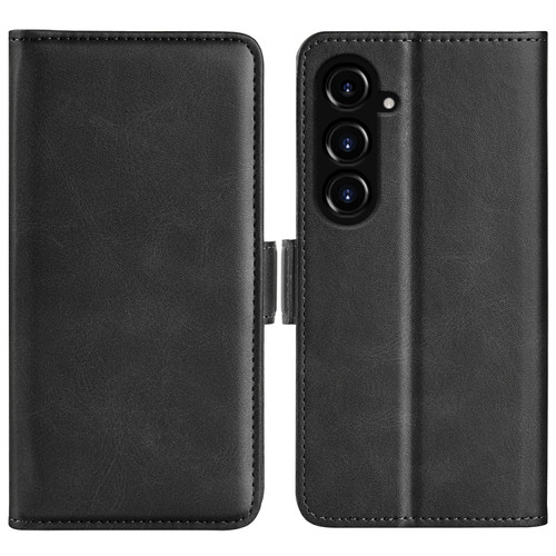 Samsung Galaxy S23 FE 5G Dual-side Magnetic Buckle Horizontal Flip Leather Phone Case - Black