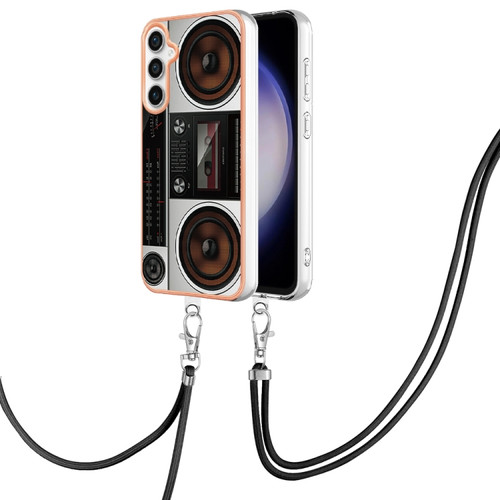 Samsung Galaxy S23 FE 5G Electroplating Dual-side IMD Phone Case with Lanyard - Retro Radio