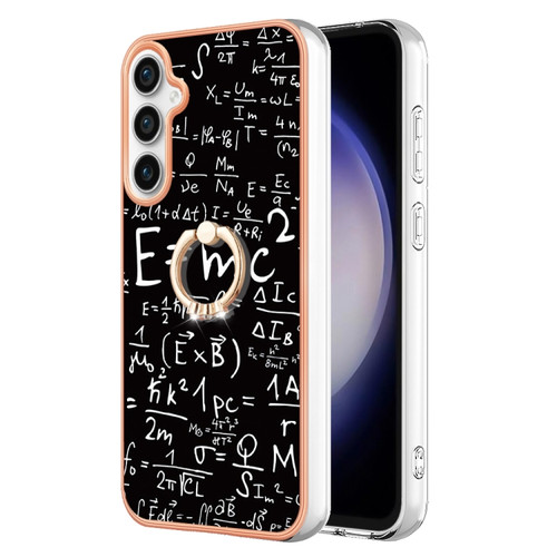 Samsung Galaxy S23 FE 5G Electroplating Dual-side IMD Phone Case with Ring Holder - Equation