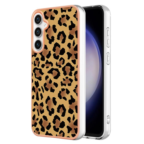 Samsung Galaxy S23 FE 5G Electroplating Marble Dual-side IMD Phone Case - Leopard Print