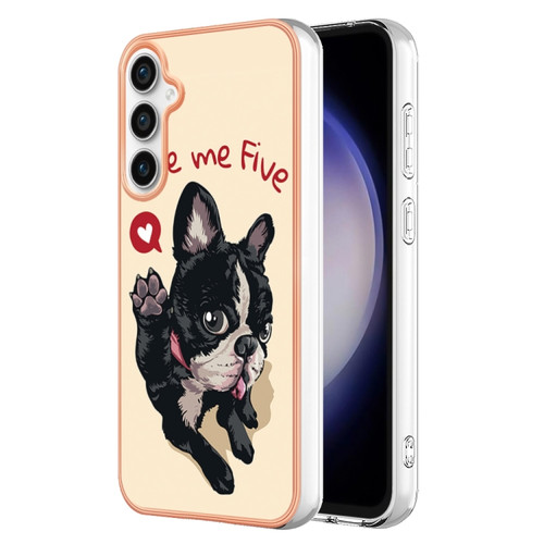 Samsung Galaxy S23 FE 5G Electroplating Marble Dual-side IMD Phone Case - Lucky Dog