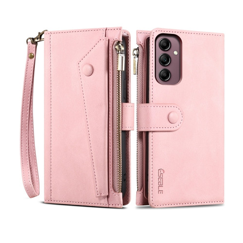 Samsung Galaxy S23 FE 5G ESEBLE Retro Frosted RFID Flip Leather Phone Case - Rose Gold