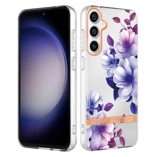 Samsung Galaxy S23 FE 5G Flowers and Plants Series IMD TPU Phone Case - Purple Begonia