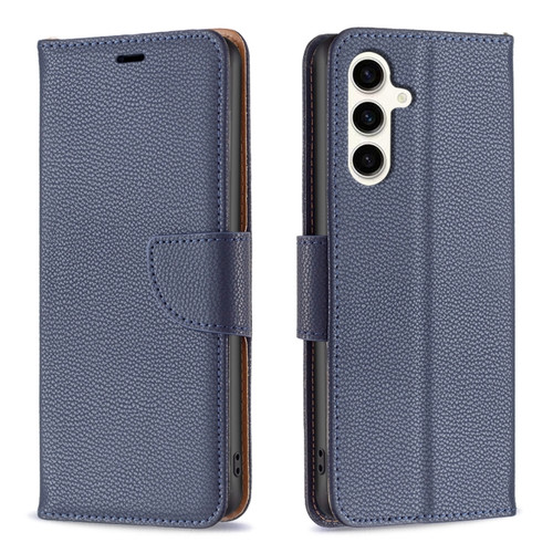 Samsung Galaxy S23 FE 5G Litchi Texture Pure Color Flip Leather Phone Case - Blue