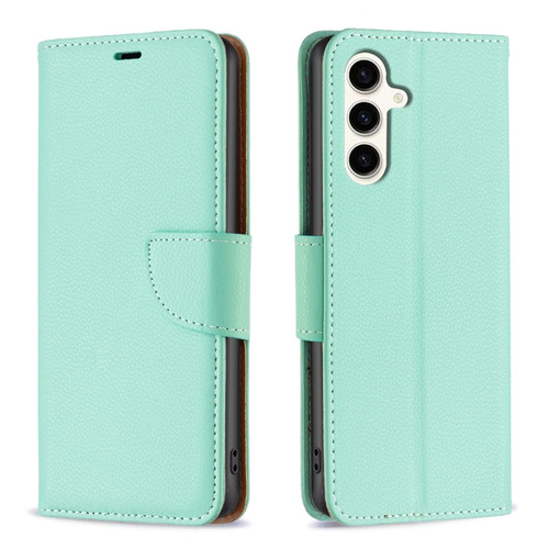 Samsung Galaxy S23 FE 5G Litchi Texture Pure Color Flip Leather Phone Case - Green