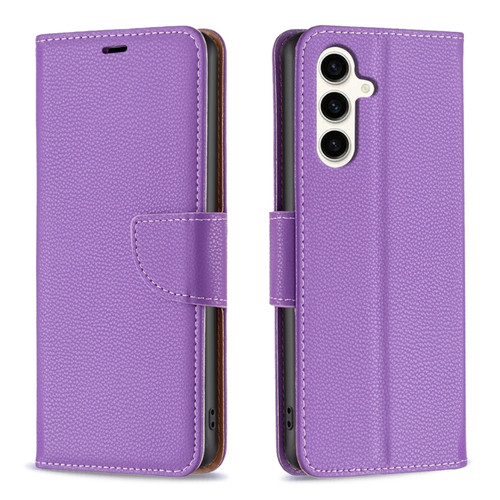 Samsung Galaxy S23 FE 5G Litchi Texture Pure Color Flip Leather Phone Case - Purple