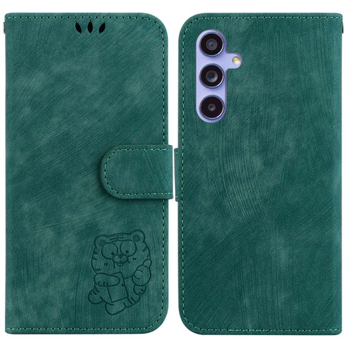 Samsung Galaxy S23 FE 5G Little Tiger Embossed Leather Phone Case - Green