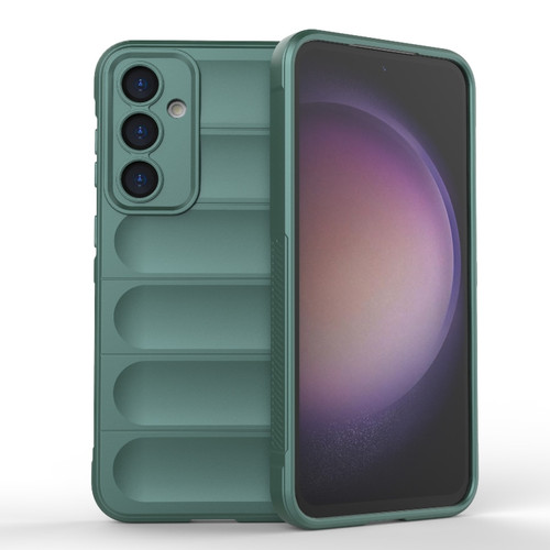 Samsung Galaxy S23 FE 5G Magic Shield TPU + Flannel Phone Case - Dark Green