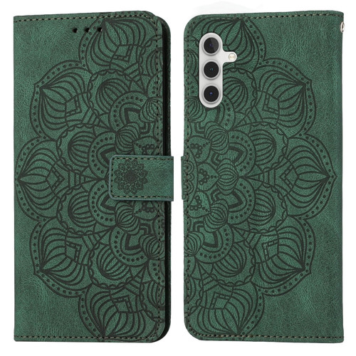 Samsung Galaxy S23 FE 5G Mandala Embossed Flip Leather Phone Case - Green