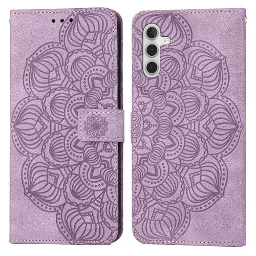 Samsung Galaxy S23 FE 5G Mandala Embossed Flip Leather Phone Case - Purple