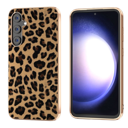 Samsung Galaxy S23 FE 5G Nano Plating Leopard Print Phone Case - Brown