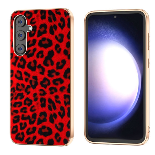 Samsung Galaxy S23 FE 5G Nano Plating Leopard Print Phone Case - Red