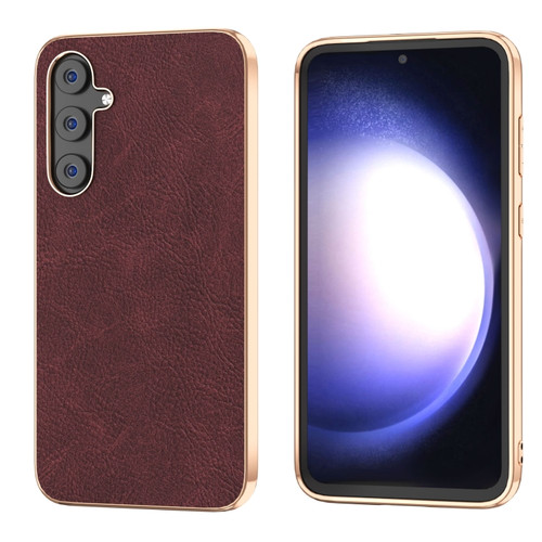 Samsung Galaxy S23 FE 5G Plating Dream Litchi Texture PU Phone Case - Purple
