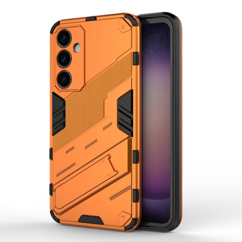 Samsung Galaxy S23 FE 5G Punk Armor 2 in 1 PC + TPU Shockproof Phone Case with Invisible Holder - Orange