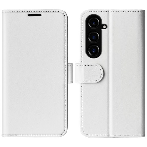 Samsung Galaxy S23 FE 5G R64 Texture Horizontal Flip Leather Phone Case - White