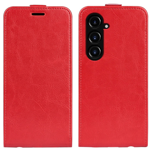 Samsung Galaxy S23 FE 5G R64 Texture Vertical Flip Leather Phone Case - Red
