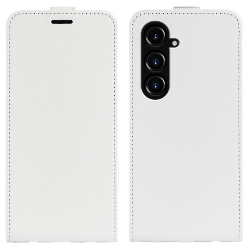 Samsung Galaxy S23 FE 5G R64 Texture Vertical Flip Leather Phone Case - White