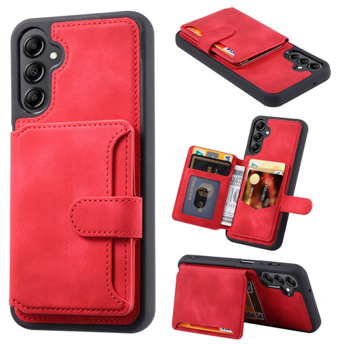 Samsung Galaxy S23 FE 5G Skin Feel Dream RFID Anti-theft PU Card Bag Phone Case - Red