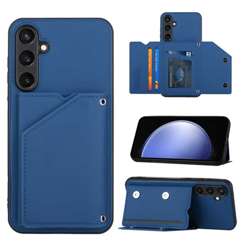 Samsung Galaxy S23 FE 5G Skin Feel PU + TPU + PC Card Slots Phone Case - Royal Blue