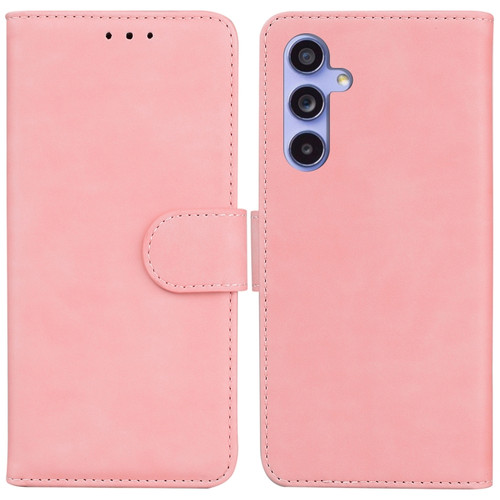 Samsung Galaxy S23 FE 5G Skin Feel Pure Color Flip Leather Phone Case - Pink