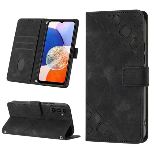 Samsung Galaxy S23 FE 5G Skin-feel Embossed Leather Phone Case - Black
