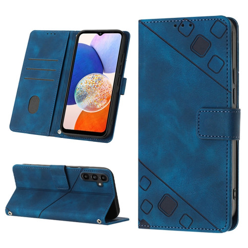 Samsung Galaxy S23 FE 5G Skin-feel Embossed Leather Phone Case - Blue