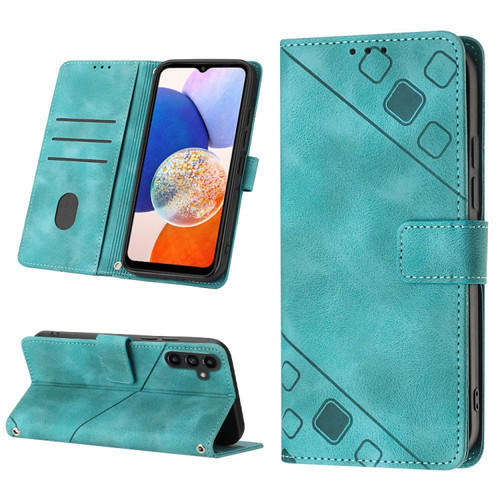 Samsung Galaxy S23 FE 5G Skin-feel Embossed Leather Phone Case - Green