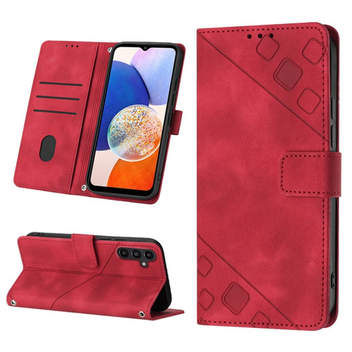Samsung Galaxy S23 FE 5G Skin-feel Embossed Leather Phone Case - Red