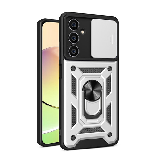 Samsung Galaxy S23 FE 5G Sliding Camera Cover Design TPU+PC Phone Case - Silver