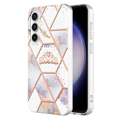 Samsung Galaxy S23 FE 5G Splicing Marble Flower IMD TPU Phone Case - Crown