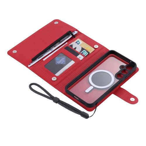 Samsung Galaxy S23 FE 5G ViLi GHB Series MagSafe Magnetic Zipper Leather Phone Case - Red