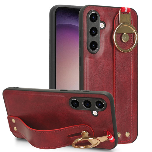 Samsung Galaxy S23 FE 5G Wristband Leather Back Phone Case - Red