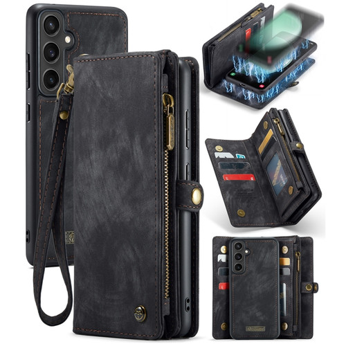 Samsung Galaxy S23 FE CaseMe 008 Multifunctional Zipper Wallet Phone Leather Case - Black